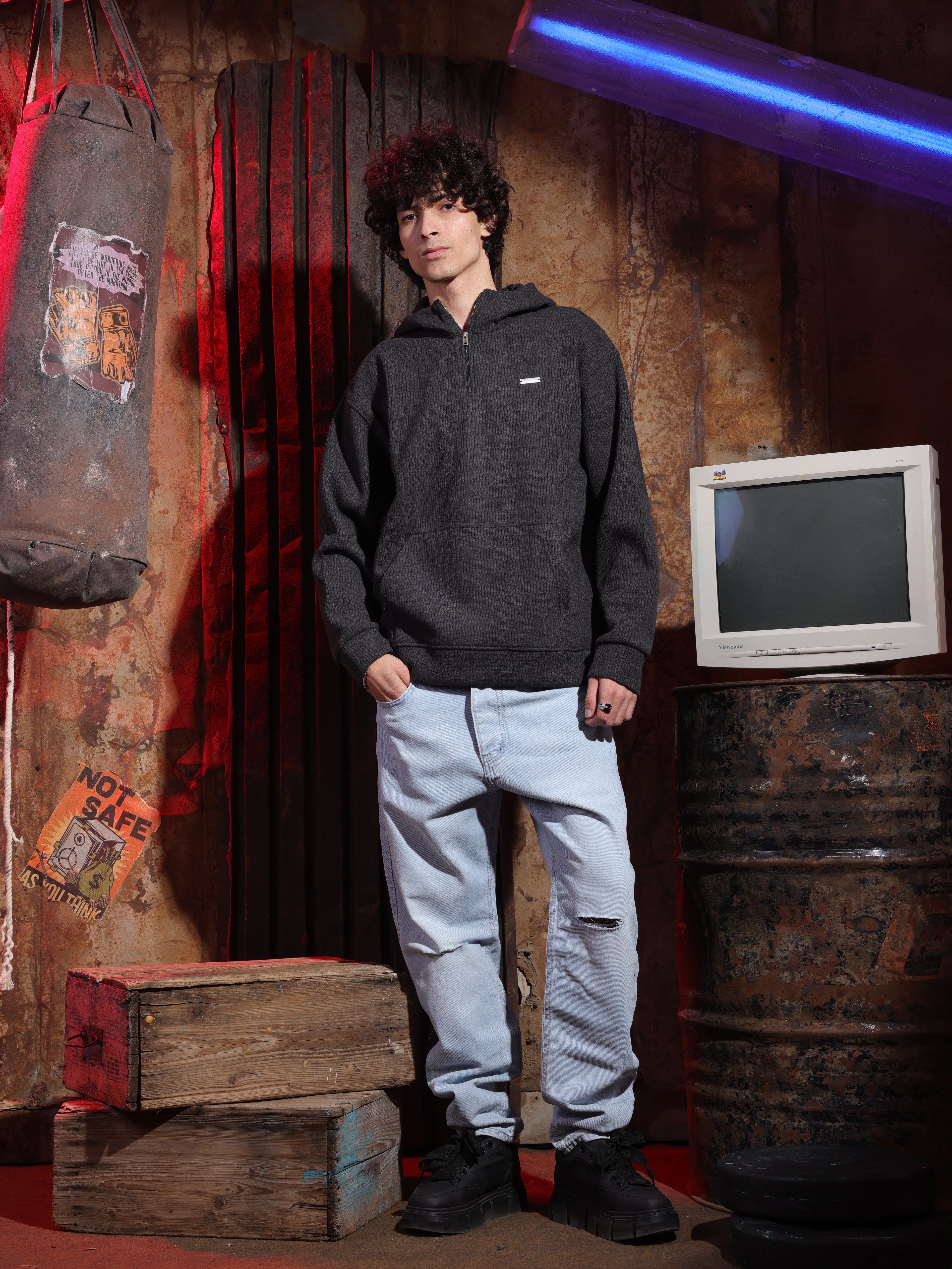 Zipper Velvet Hoodie