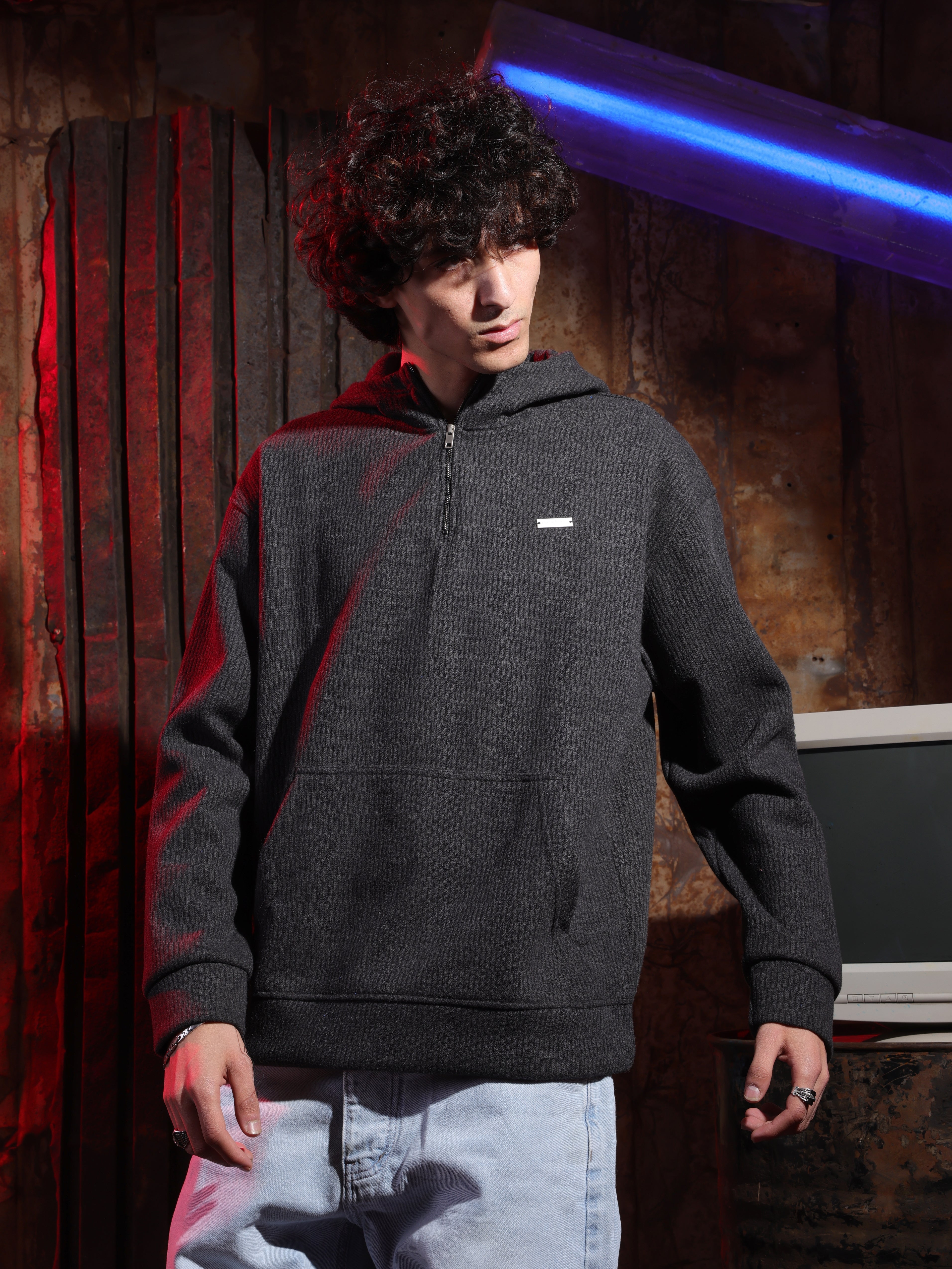 Zipper Velvet Hoodie