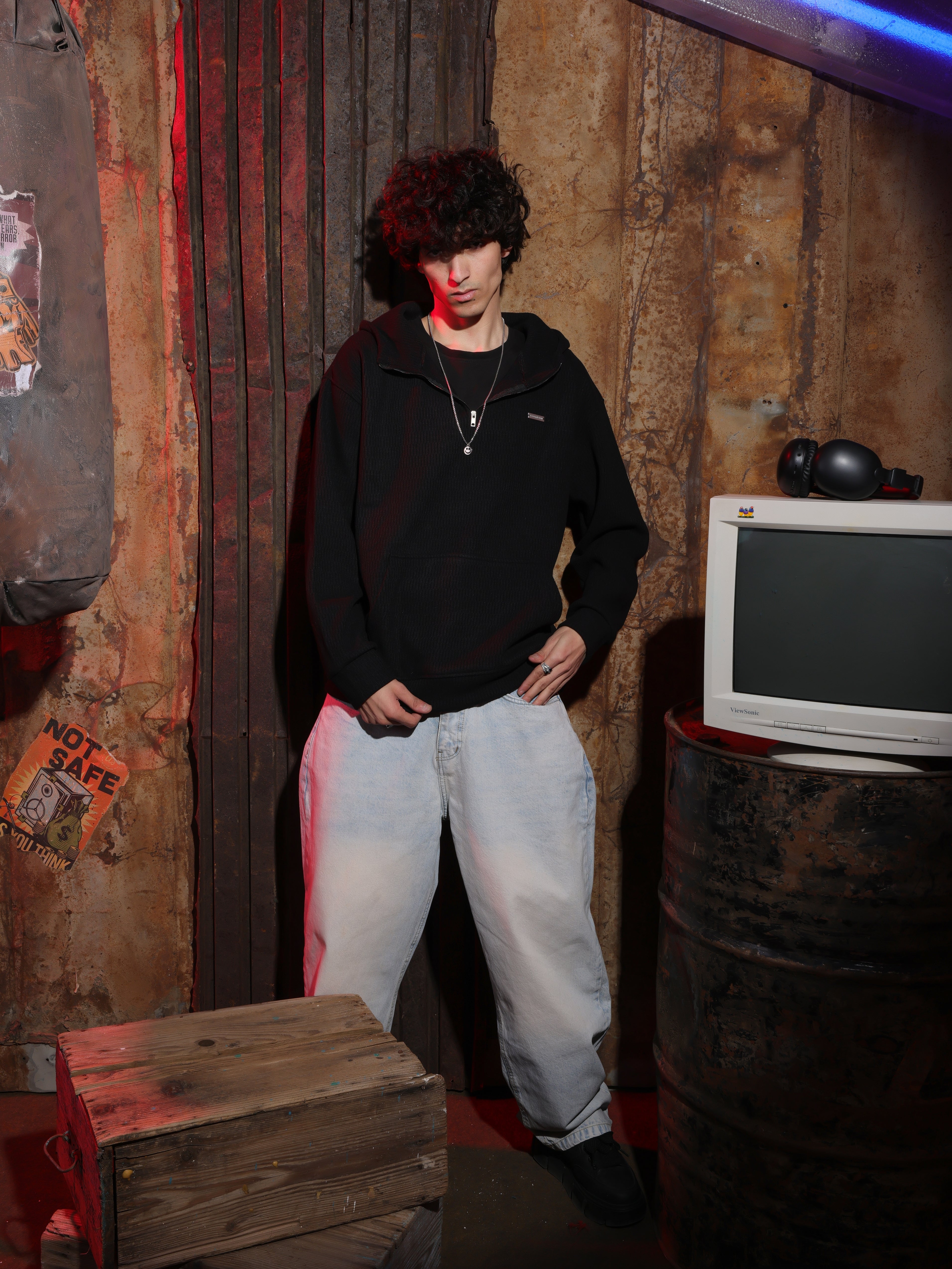 Zipper Velvet Hoodie