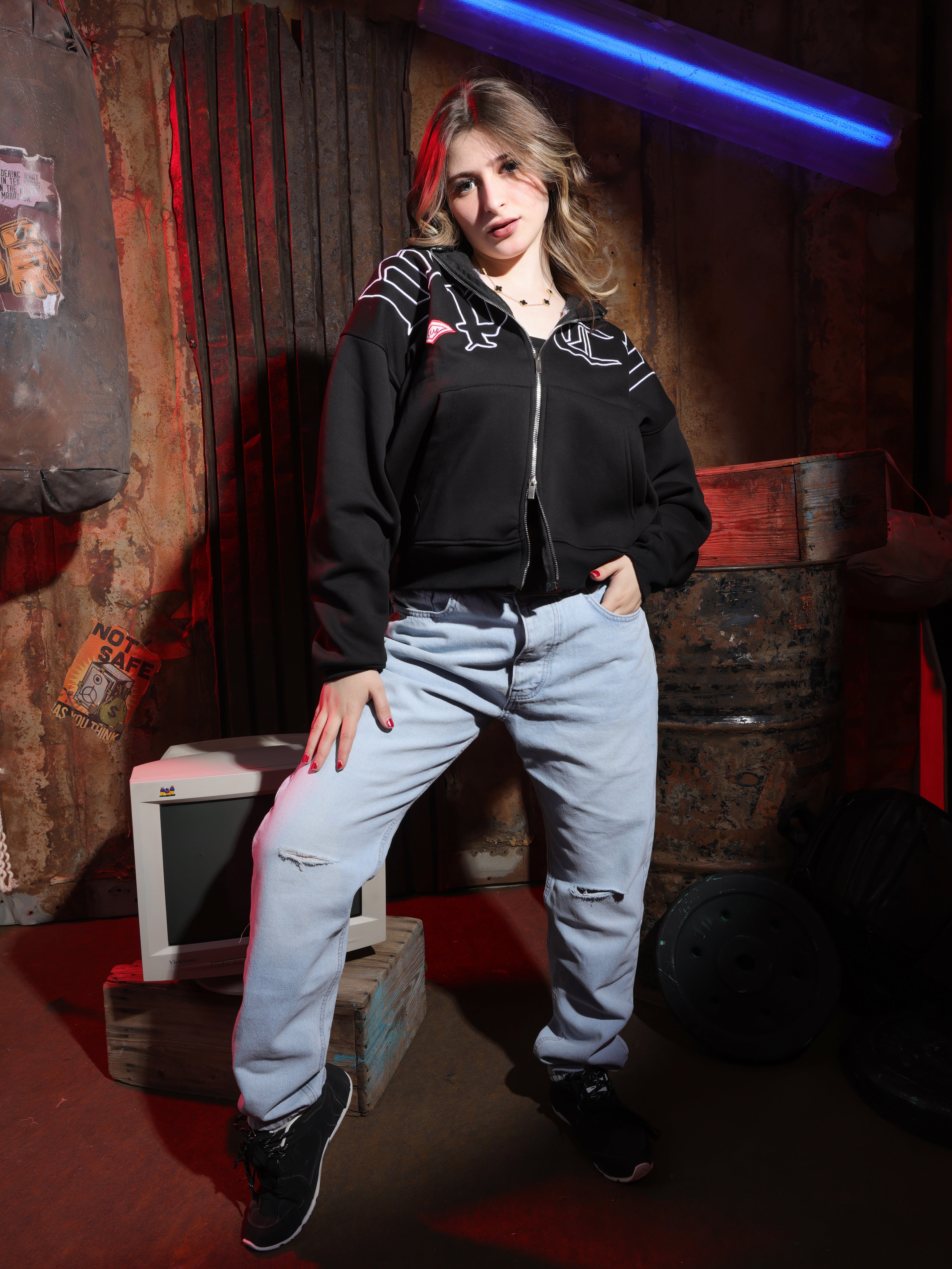 Star Zipper Sweatshirt