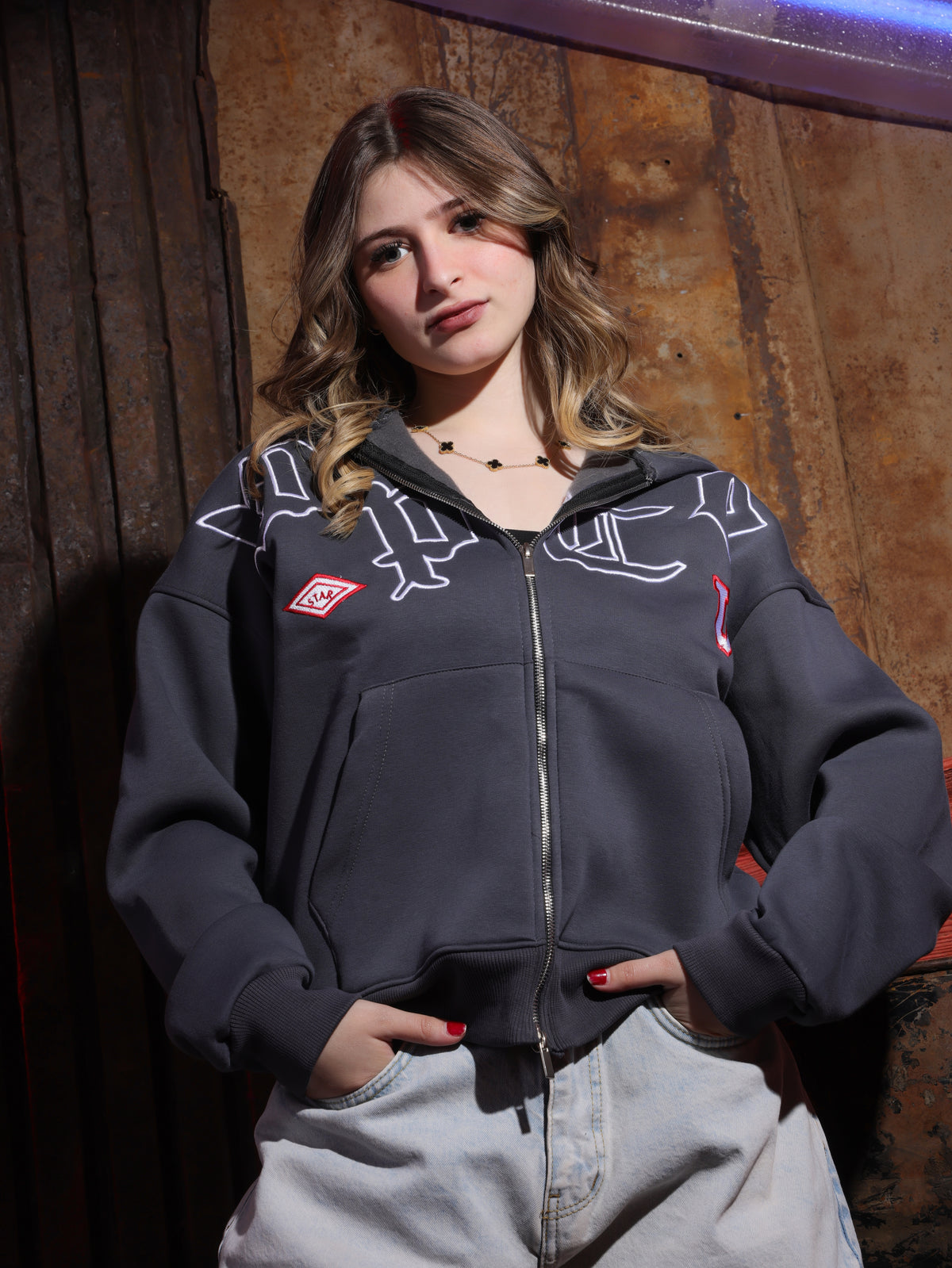 Star Zipper Sweatshirt