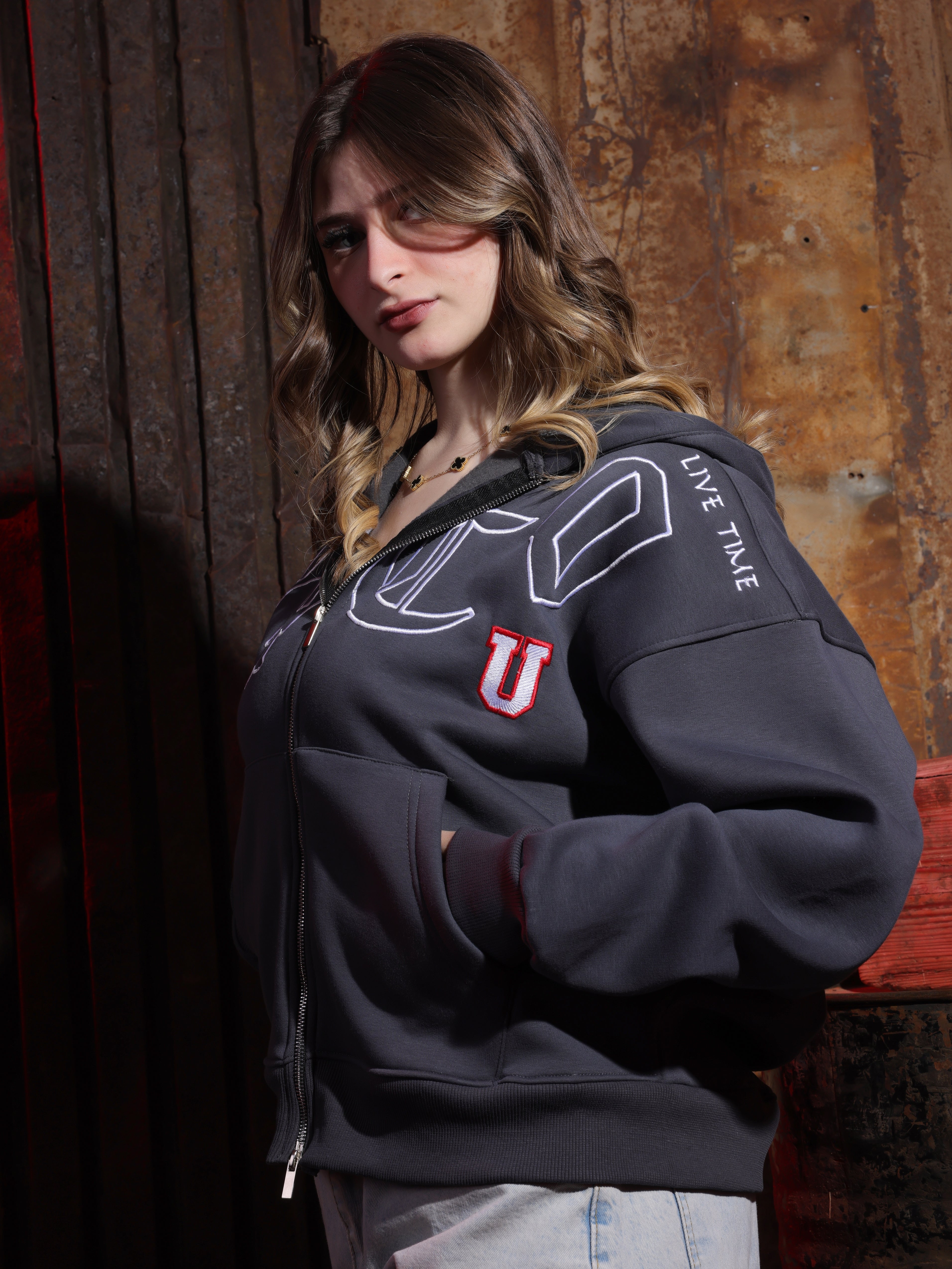 Star Zipper Sweatshirt