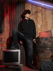 Velvet Sweatshirt - Buttons