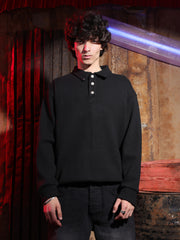 Velvet Sweatshirt - Buttons