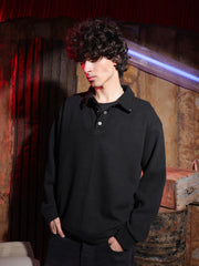 Velvet Sweatshirt - Buttons