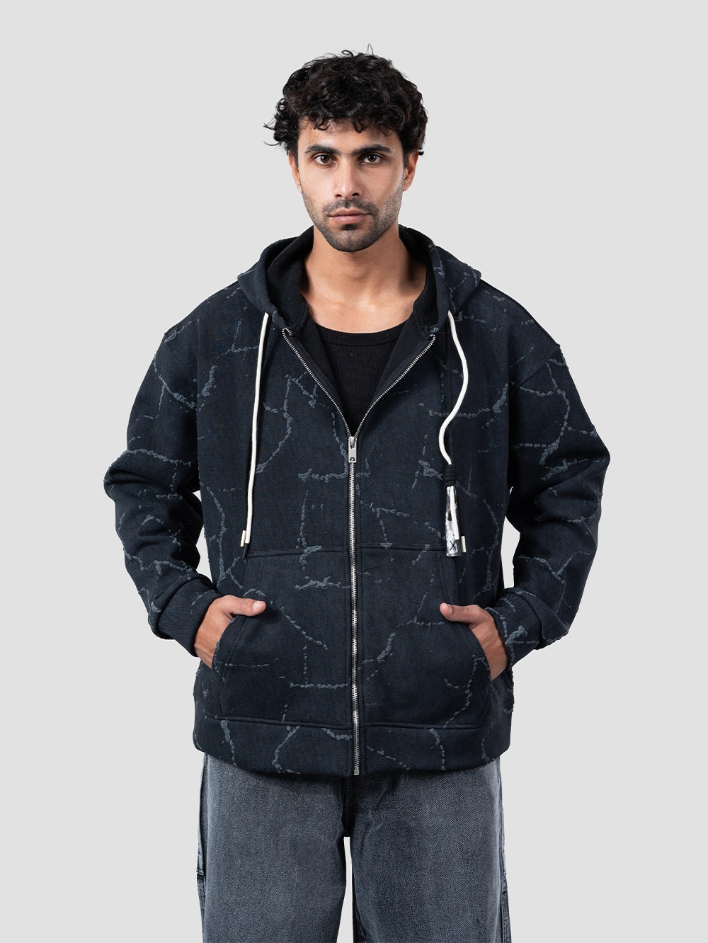 Zipper pattern hoodie