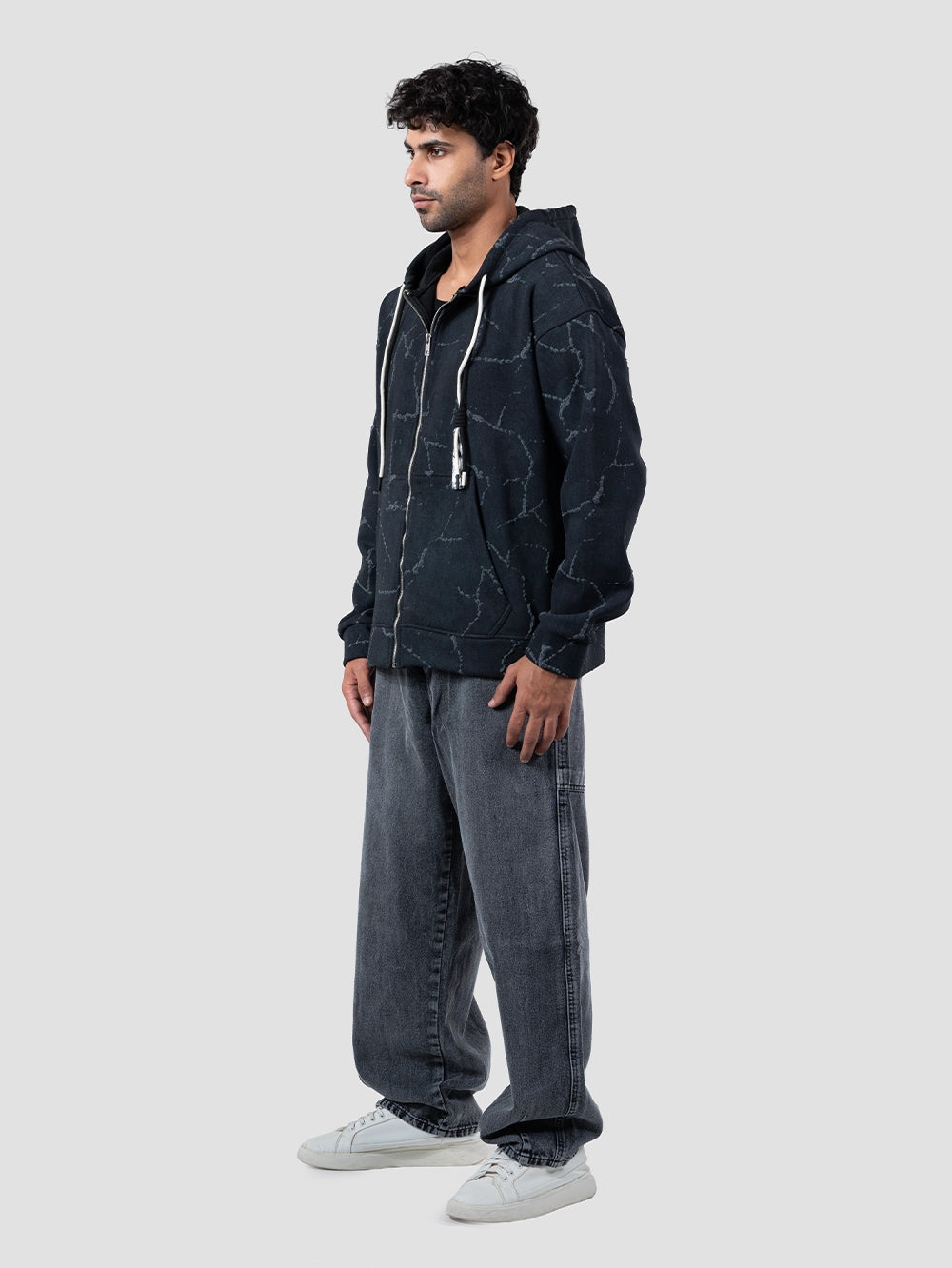 Zipper pattern hoodie