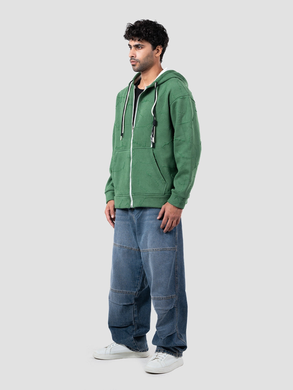 Zipper pattern hoodie