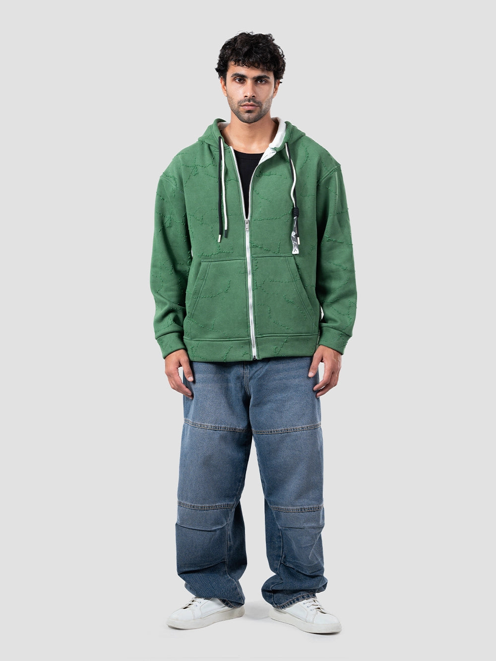 Zipper pattern hoodie