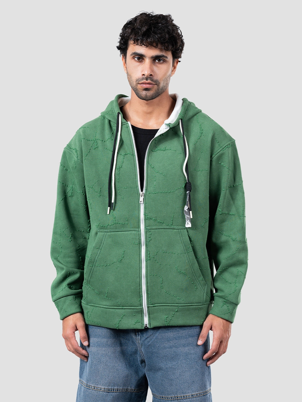 Zipper pattern hoodie