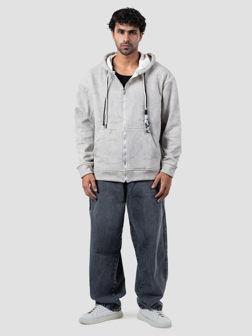 Zipper pattern hoodie