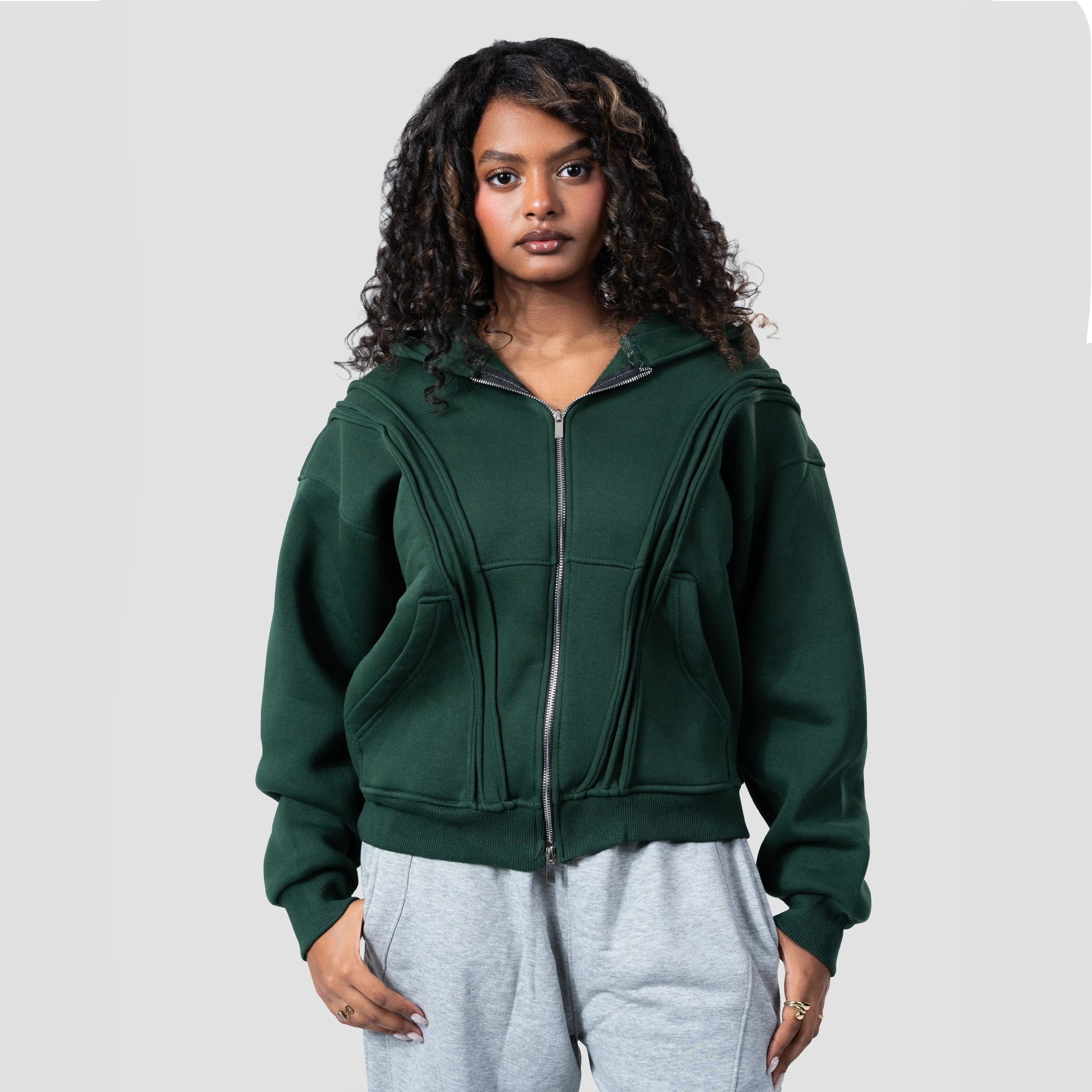 Double zipper sweatshirt