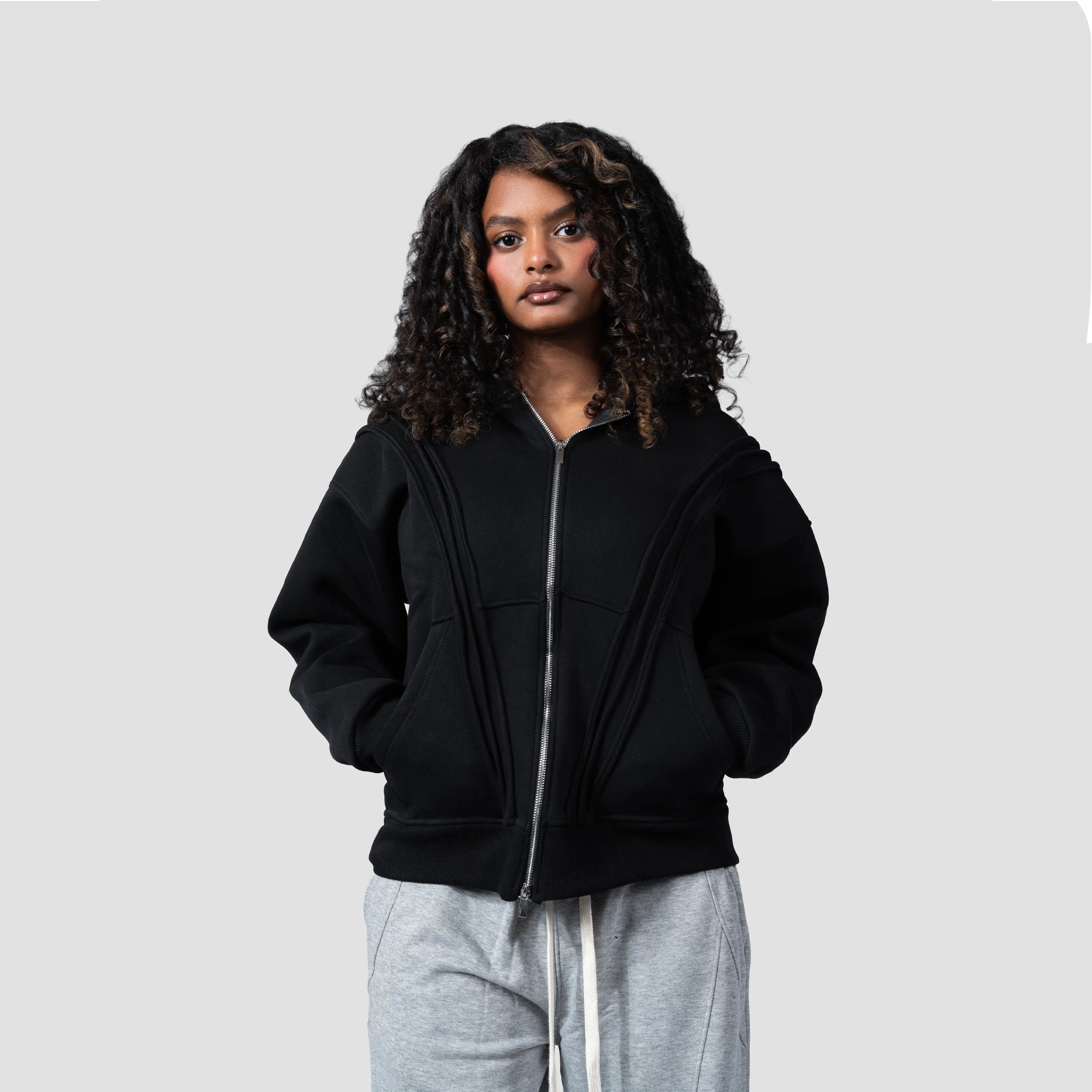 Double zipper sweatshirt