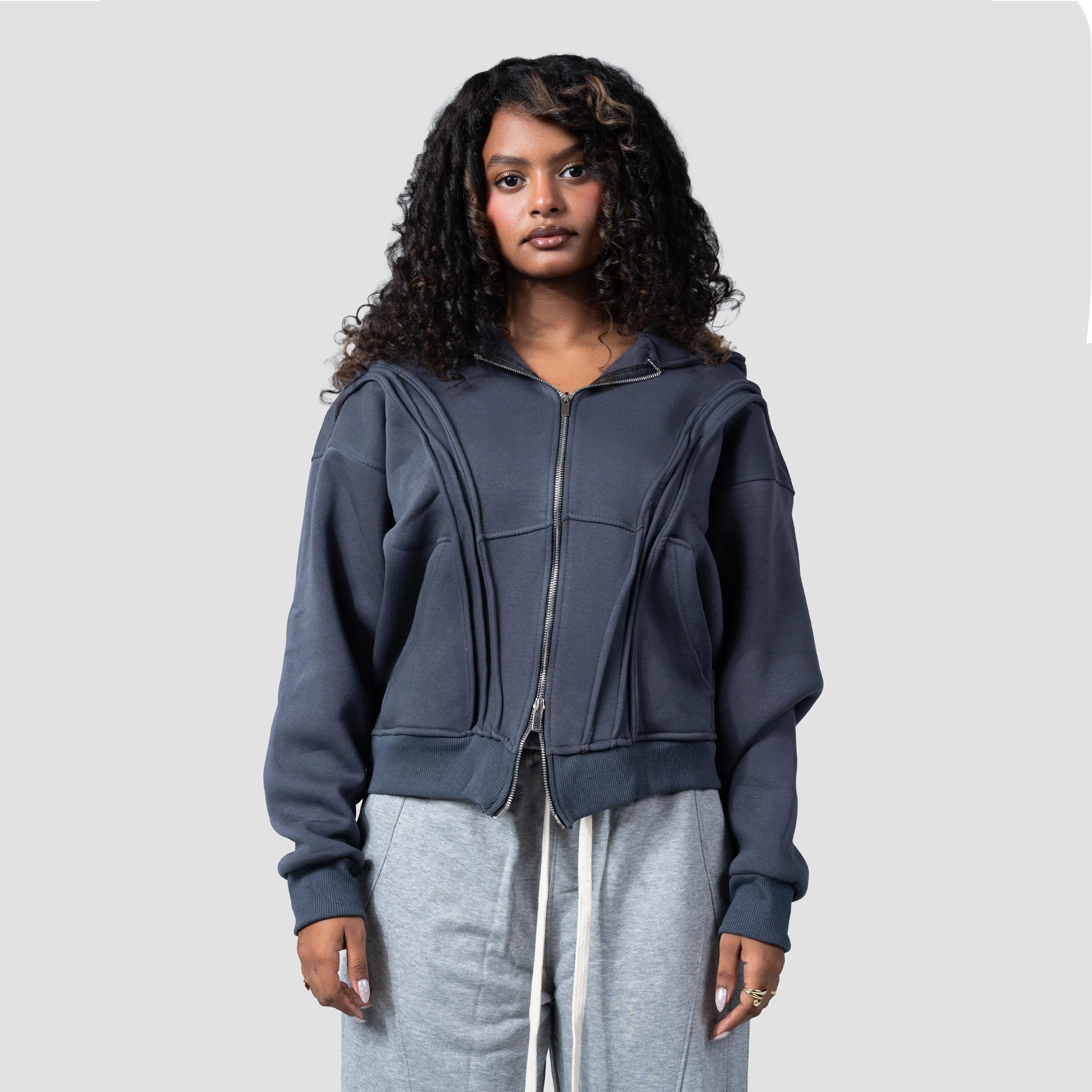 Double zipper sweatshirt